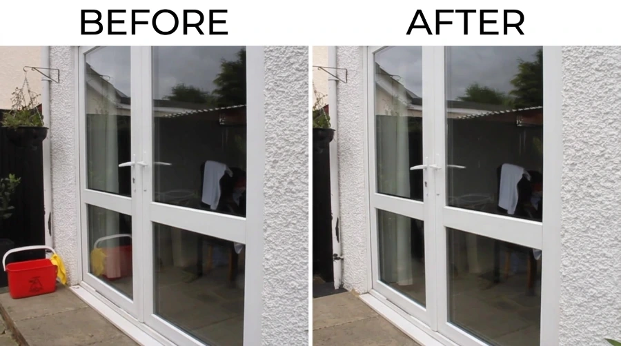 Before After work of our residential winclow cleaning san clemente