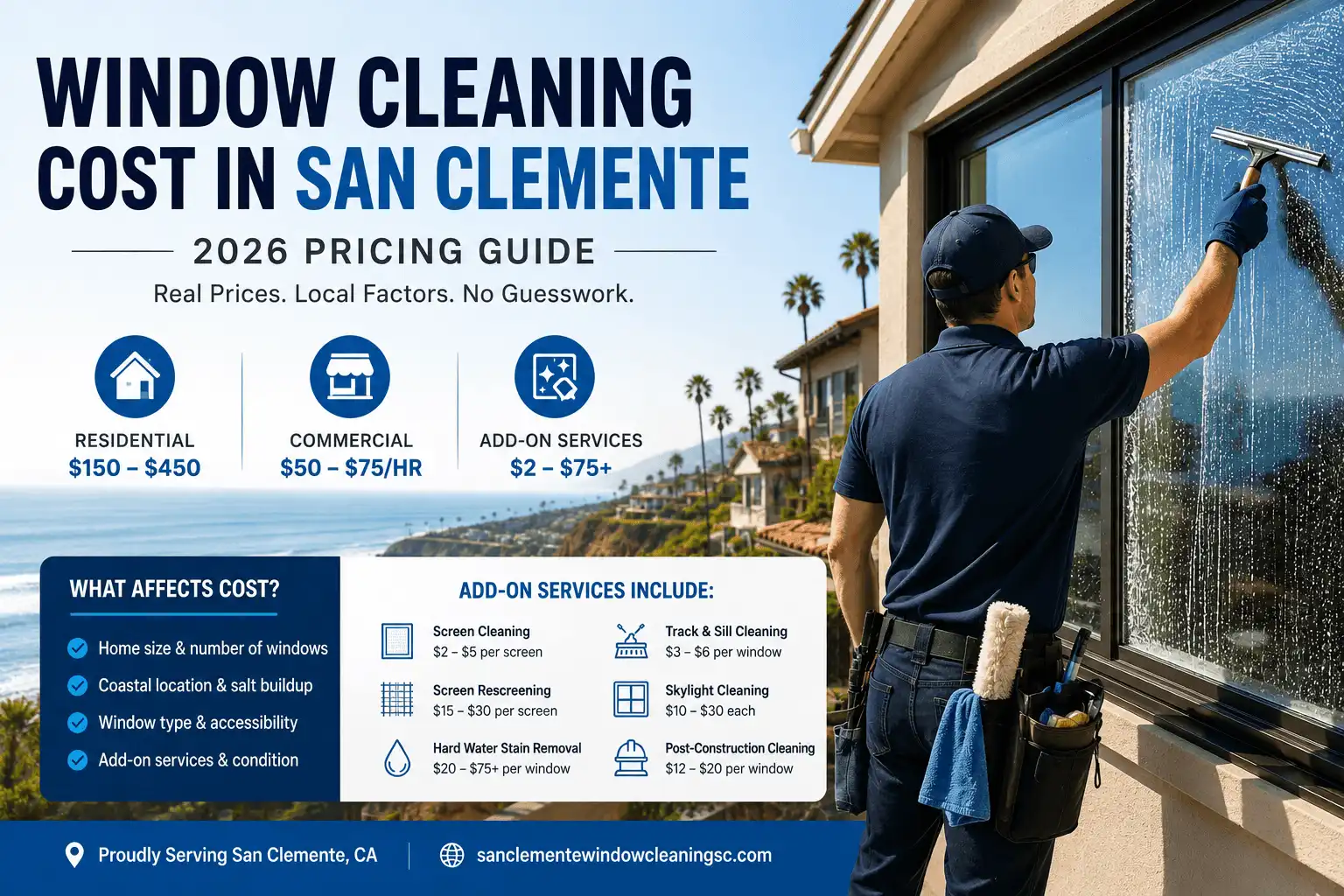 Window Cleaning cost San Clemente