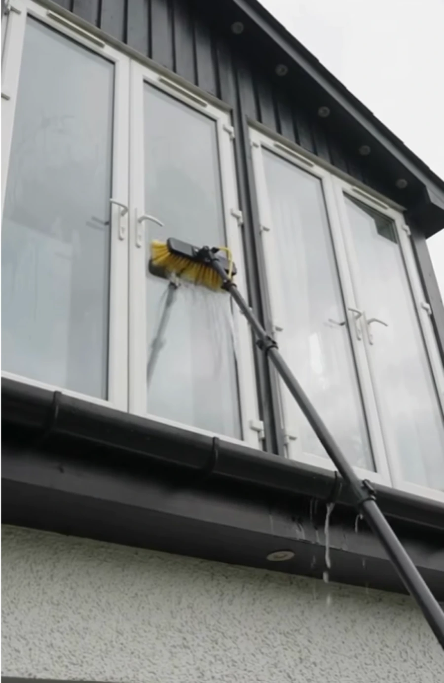 Cleaning June Gloom windows in San Clemente, Orange County