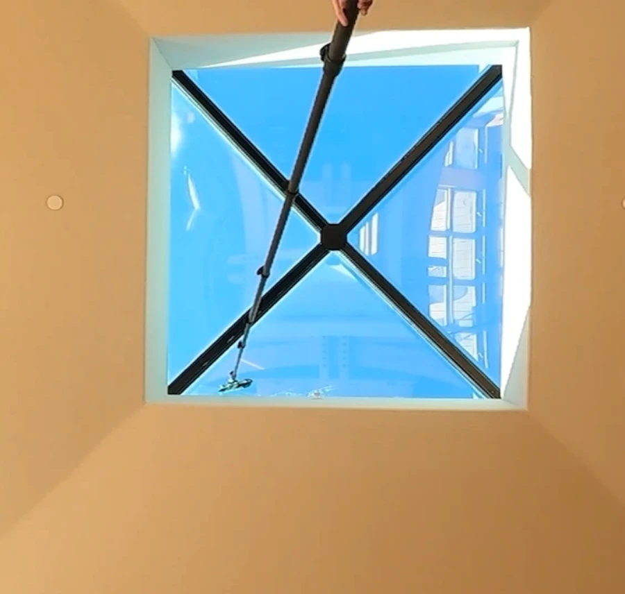 Interior skylight cleaning