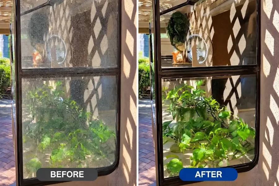 Comparison image of our before after work in El Niguel