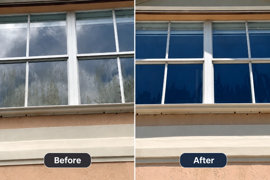 comparison window cleaning work in Marblehead