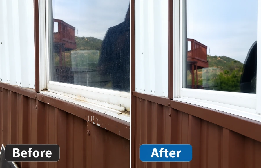 Before After window cleaning in Dana Point