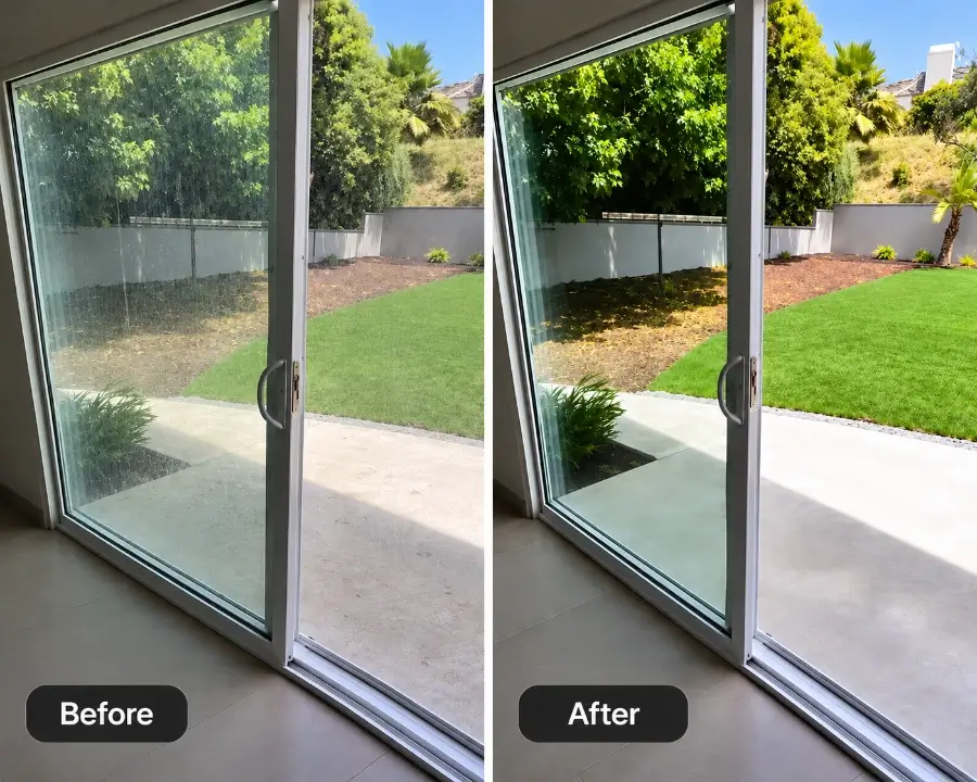Before after Sliding door cleaning in SJC