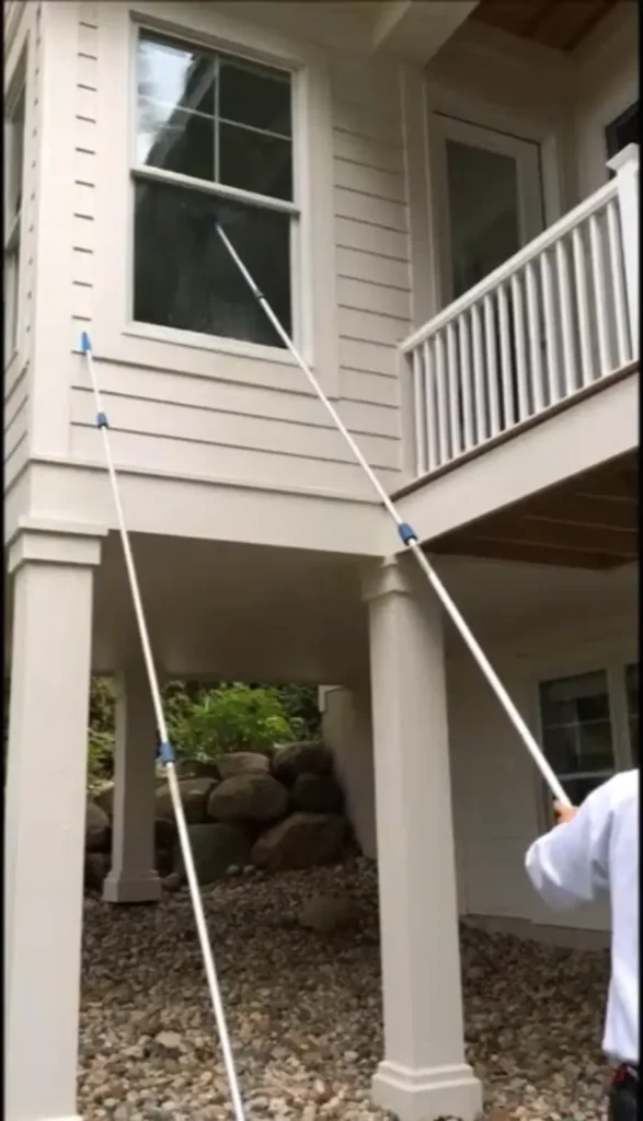 Two story homes in Talega cleaning with water fed pole